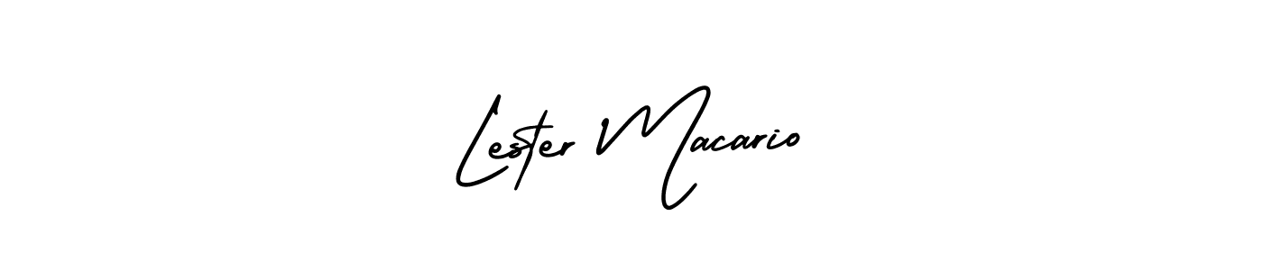 Make a beautiful signature design for name Lester Macario. With this signature (AmerikaSignatureDemo-Regular) style, you can create a handwritten signature for free. Lester Macario signature style 3 images and pictures png