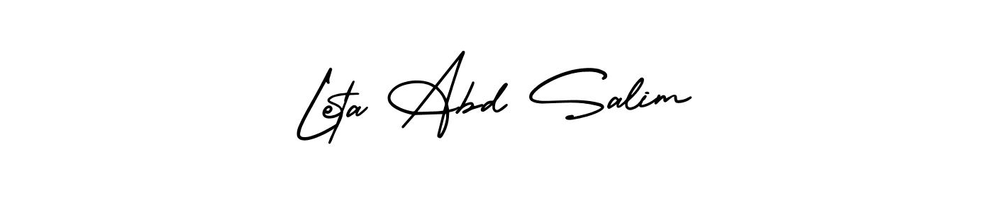 This is the best signature style for the Leta Abd Salim name. Also you like these signature font (AmerikaSignatureDemo-Regular). Mix name signature. Leta Abd Salim signature style 3 images and pictures png