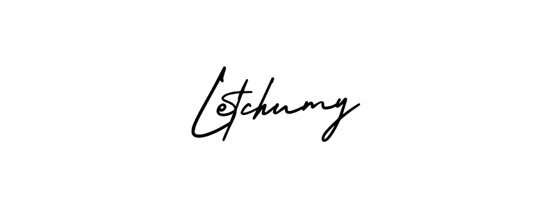 You should practise on your own different ways (AmerikaSignatureDemo-Regular) to write your name (Letchumy) in signature. don't let someone else do it for you. Letchumy signature style 3 images and pictures png