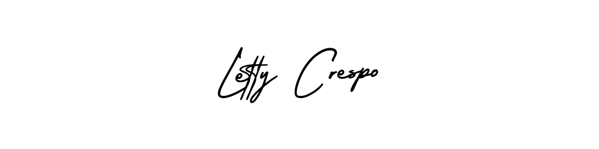 How to make Letty Crespo name signature. Use AmerikaSignatureDemo-Regular style for creating short signs online. This is the latest handwritten sign. Letty Crespo signature style 3 images and pictures png