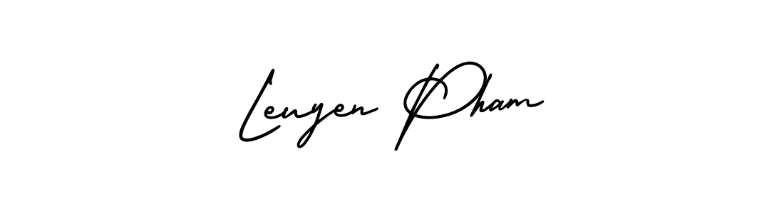 Leuyen Pham stylish signature style. Best Handwritten Sign (AmerikaSignatureDemo-Regular) for my name. Handwritten Signature Collection Ideas for my name Leuyen Pham. Leuyen Pham signature style 3 images and pictures png