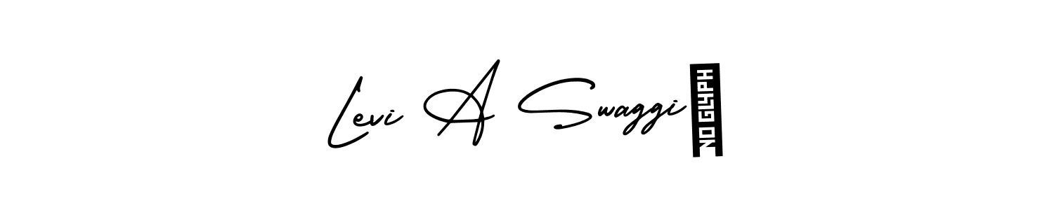 Also we have Levi A Swaggiń name is the best signature style. Create professional handwritten signature collection using AmerikaSignatureDemo-Regular autograph style. Levi A Swaggiń signature style 3 images and pictures png