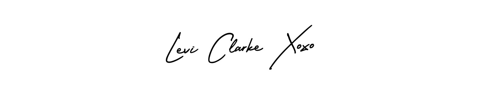 You should practise on your own different ways (AmerikaSignatureDemo-Regular) to write your name (Levi Clarke Xoxo) in signature. don't let someone else do it for you. Levi Clarke Xoxo signature style 3 images and pictures png