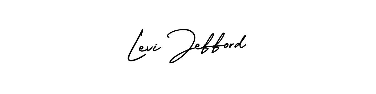 You should practise on your own different ways (AmerikaSignatureDemo-Regular) to write your name (Levi Jefford) in signature. don't let someone else do it for you. Levi Jefford signature style 3 images and pictures png