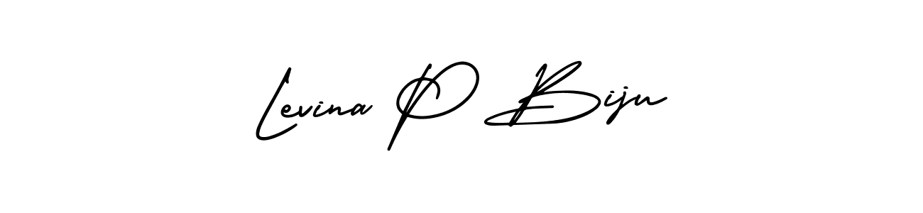 AmerikaSignatureDemo-Regular is a professional signature style that is perfect for those who want to add a touch of class to their signature. It is also a great choice for those who want to make their signature more unique. Get Levina P Biju name to fancy signature for free. Levina P Biju signature style 3 images and pictures png