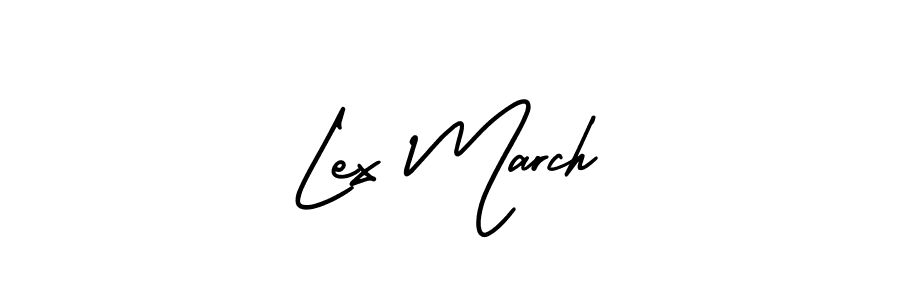 The best way (AmerikaSignatureDemo-Regular) to make a short signature is to pick only two or three words in your name. The name Lex March include a total of six letters. For converting this name. Lex March signature style 3 images and pictures png