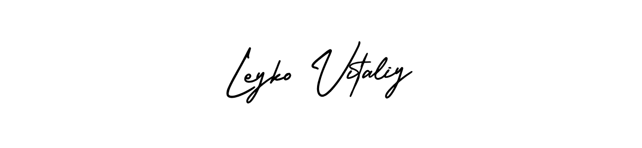 Use a signature maker to create a handwritten signature online. With this signature software, you can design (AmerikaSignatureDemo-Regular) your own signature for name Leyko Vitaliy. Leyko Vitaliy signature style 3 images and pictures png