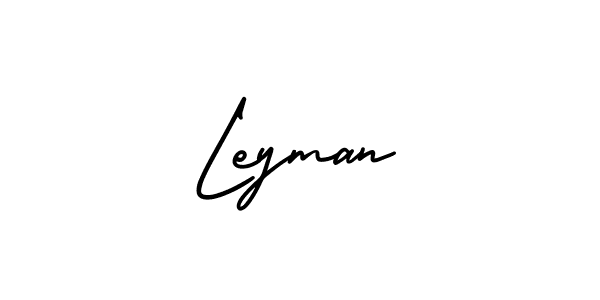 Use a signature maker to create a handwritten signature online. With this signature software, you can design (AmerikaSignatureDemo-Regular) your own signature for name Leyman. Leyman signature style 3 images and pictures png
