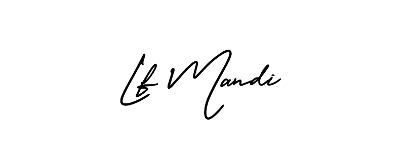 You should practise on your own different ways (AmerikaSignatureDemo-Regular) to write your name (Lf Mandi) in signature. don't let someone else do it for you. Lf Mandi signature style 3 images and pictures png