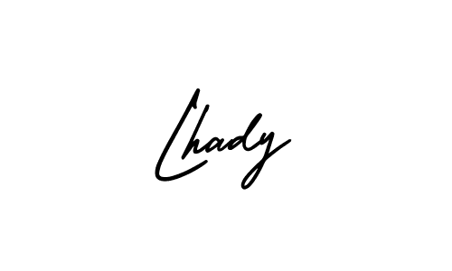 The best way (AmerikaSignatureDemo-Regular) to make a short signature is to pick only two or three words in your name. The name Lhady include a total of six letters. For converting this name. Lhady signature style 3 images and pictures png