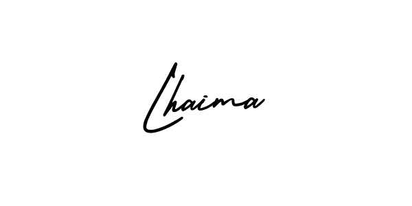 Lhaima stylish signature style. Best Handwritten Sign (AmerikaSignatureDemo-Regular) for my name. Handwritten Signature Collection Ideas for my name Lhaima. Lhaima signature style 3 images and pictures png