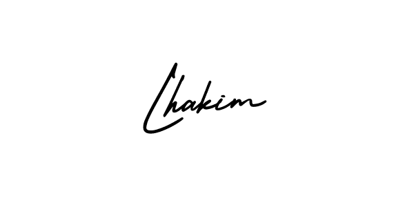 Lhakim stylish signature style. Best Handwritten Sign (AmerikaSignatureDemo-Regular) for my name. Handwritten Signature Collection Ideas for my name Lhakim. Lhakim signature style 3 images and pictures png