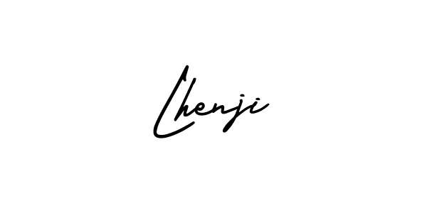 Lhenji stylish signature style. Best Handwritten Sign (AmerikaSignatureDemo-Regular) for my name. Handwritten Signature Collection Ideas for my name Lhenji. Lhenji signature style 3 images and pictures png