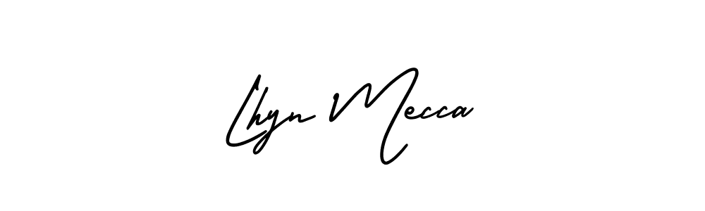 if you are searching for the best signature style for your name Lhyn Mecca. so please give up your signature search. here we have designed multiple signature styles  using AmerikaSignatureDemo-Regular. Lhyn Mecca signature style 3 images and pictures png