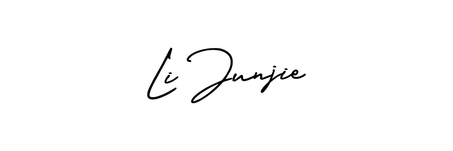 Li Junjie stylish signature style. Best Handwritten Sign (AmerikaSignatureDemo-Regular) for my name. Handwritten Signature Collection Ideas for my name Li Junjie. Li Junjie signature style 3 images and pictures png