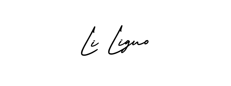 AmerikaSignatureDemo-Regular is a professional signature style that is perfect for those who want to add a touch of class to their signature. It is also a great choice for those who want to make their signature more unique. Get Li Liguo name to fancy signature for free. Li Liguo signature style 3 images and pictures png