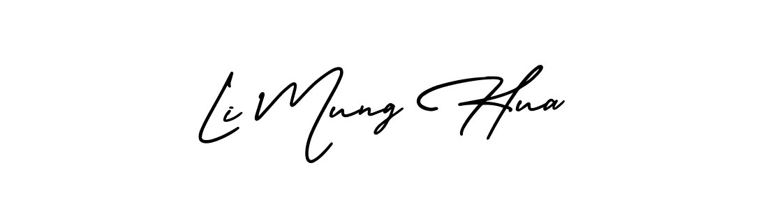 Li Mung Hua stylish signature style. Best Handwritten Sign (AmerikaSignatureDemo-Regular) for my name. Handwritten Signature Collection Ideas for my name Li Mung Hua. Li Mung Hua signature style 3 images and pictures png