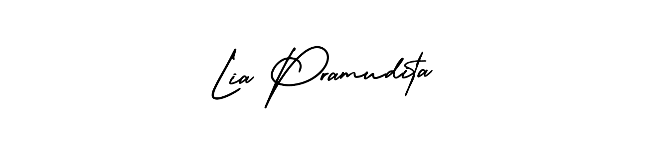 This is the best signature style for the Lia Pramudita name. Also you like these signature font (AmerikaSignatureDemo-Regular). Mix name signature. Lia Pramudita signature style 3 images and pictures png