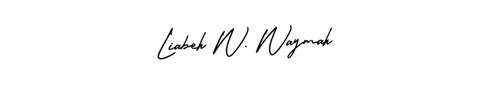 This is the best signature style for the Liabeh W. Waymah name. Also you like these signature font (AmerikaSignatureDemo-Regular). Mix name signature. Liabeh W. Waymah signature style 3 images and pictures png