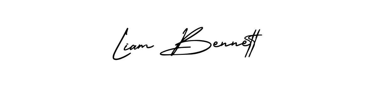 You should practise on your own different ways (AmerikaSignatureDemo-Regular) to write your name (Liam Bennett) in signature. don't let someone else do it for you. Liam Bennett signature style 3 images and pictures png