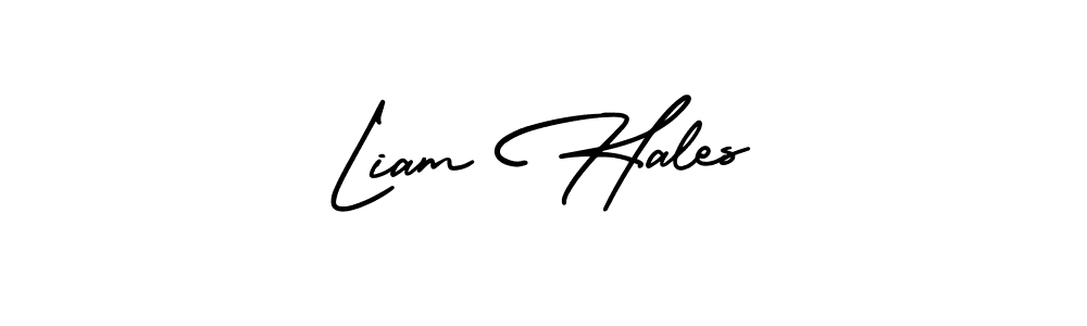This is the best signature style for the Liam Hales name. Also you like these signature font (AmerikaSignatureDemo-Regular). Mix name signature. Liam Hales signature style 3 images and pictures png