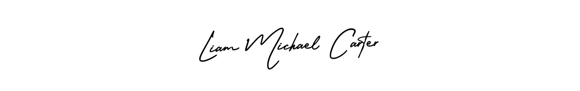 Also You can easily find your signature by using the search form. We will create Liam Michael Carter name handwritten signature images for you free of cost using AmerikaSignatureDemo-Regular sign style. Liam Michael Carter signature style 3 images and pictures png