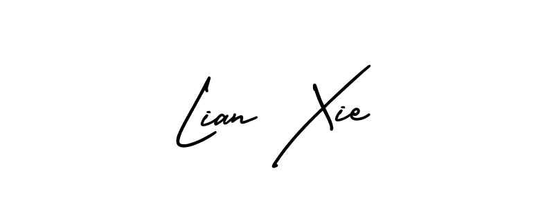 This is the best signature style for the Lian Xie name. Also you like these signature font (AmerikaSignatureDemo-Regular). Mix name signature. Lian Xie signature style 3 images and pictures png