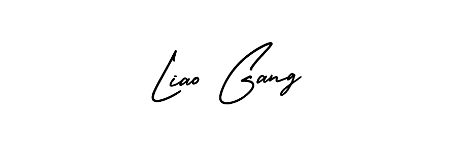 if you are searching for the best signature style for your name Liao Gang. so please give up your signature search. here we have designed multiple signature styles  using AmerikaSignatureDemo-Regular. Liao Gang signature style 3 images and pictures png