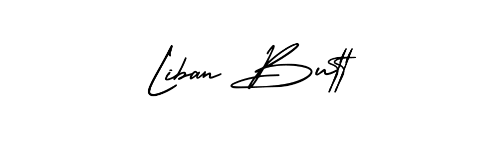 Liban Butt stylish signature style. Best Handwritten Sign (AmerikaSignatureDemo-Regular) for my name. Handwritten Signature Collection Ideas for my name Liban Butt. Liban Butt signature style 3 images and pictures png