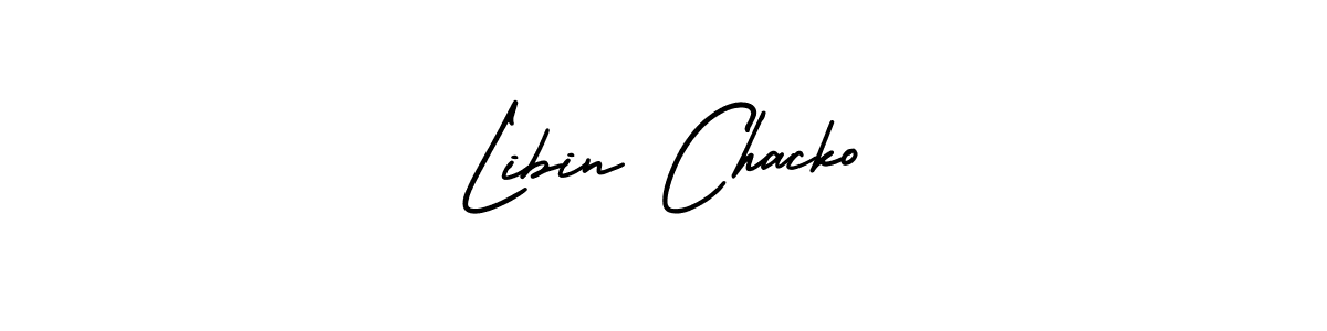 The best way (AmerikaSignatureDemo-Regular) to make a short signature is to pick only two or three words in your name. The name Libin Chacko include a total of six letters. For converting this name. Libin Chacko signature style 3 images and pictures png