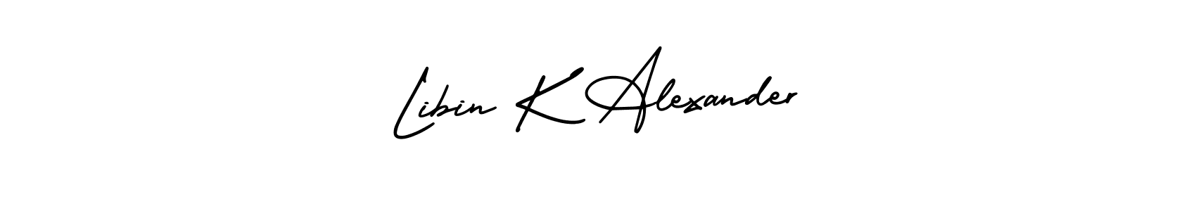 Similarly AmerikaSignatureDemo-Regular is the best handwritten signature design. Signature creator online .You can use it as an online autograph creator for name Libin K Alexander. Libin K Alexander signature style 3 images and pictures png