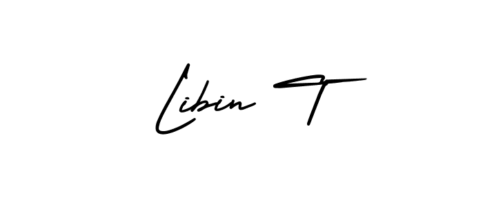 Design your own signature with our free online signature maker. With this signature software, you can create a handwritten (AmerikaSignatureDemo-Regular) signature for name Libin T. Libin T signature style 3 images and pictures png