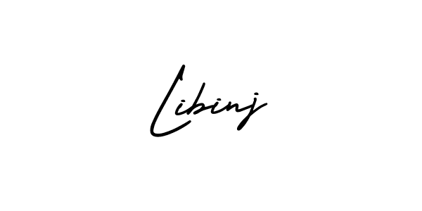 You should practise on your own different ways (AmerikaSignatureDemo-Regular) to write your name (Libinj) in signature. don't let someone else do it for you. Libinj signature style 3 images and pictures png