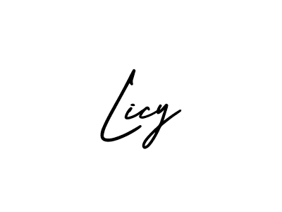 if you are searching for the best signature style for your name Licy. so please give up your signature search. here we have designed multiple signature styles  using AmerikaSignatureDemo-Regular. Licy signature style 3 images and pictures png