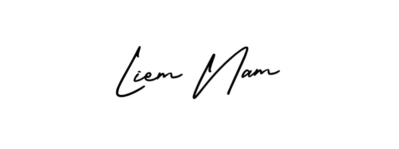 How to make Liem Nam signature? AmerikaSignatureDemo-Regular is a professional autograph style. Create handwritten signature for Liem Nam name. Liem Nam signature style 3 images and pictures png