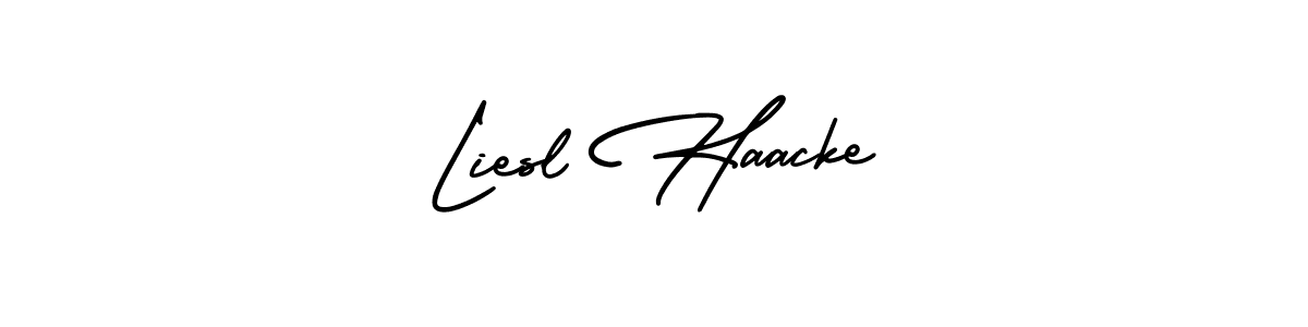 How to make Liesl Haacke name signature. Use AmerikaSignatureDemo-Regular style for creating short signs online. This is the latest handwritten sign. Liesl Haacke signature style 3 images and pictures png