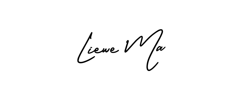 This is the best signature style for the Liewe Ma name. Also you like these signature font (AmerikaSignatureDemo-Regular). Mix name signature. Liewe Ma signature style 3 images and pictures png