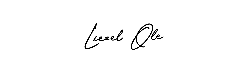 Liezel Ole stylish signature style. Best Handwritten Sign (AmerikaSignatureDemo-Regular) for my name. Handwritten Signature Collection Ideas for my name Liezel Ole. Liezel Ole signature style 3 images and pictures png