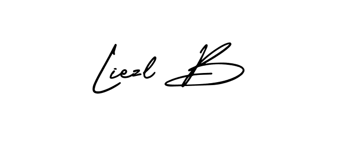 if you are searching for the best signature style for your name Liezl B. so please give up your signature search. here we have designed multiple signature styles  using AmerikaSignatureDemo-Regular. Liezl B signature style 3 images and pictures png