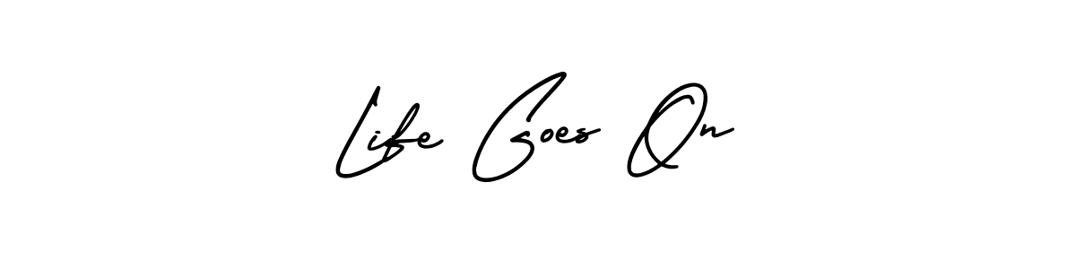 Life Goes On stylish signature style. Best Handwritten Sign (AmerikaSignatureDemo-Regular) for my name. Handwritten Signature Collection Ideas for my name Life Goes On. Life Goes On signature style 3 images and pictures png