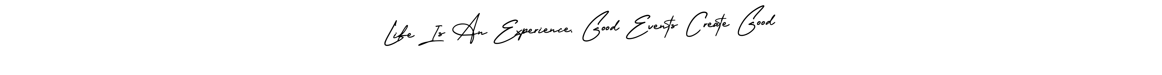 AmerikaSignatureDemo-Regular is a professional signature style that is perfect for those who want to add a touch of class to their signature. It is also a great choice for those who want to make their signature more unique. Get Life Is An Experience, Good Events Create Good name to fancy signature for free. Life Is An Experience, Good Events Create Good signature style 3 images and pictures png