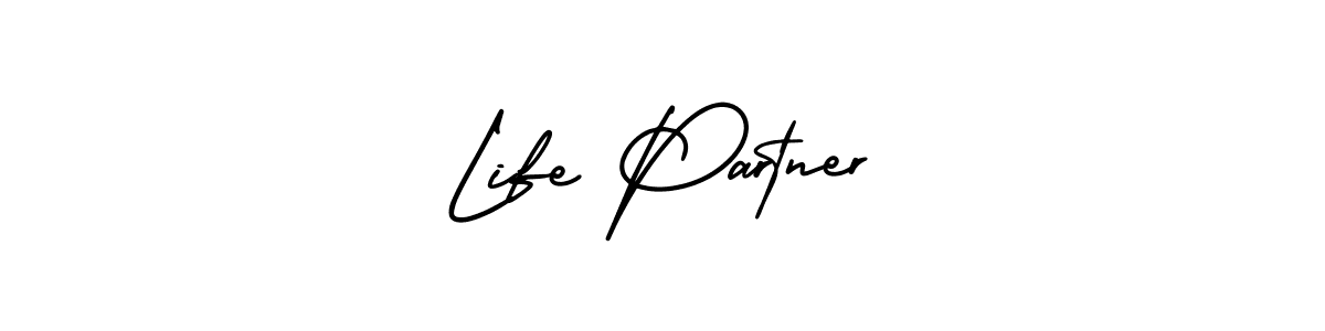 Use a signature maker to create a handwritten signature online. With this signature software, you can design (AmerikaSignatureDemo-Regular) your own signature for name Life Partner. Life Partner signature style 3 images and pictures png