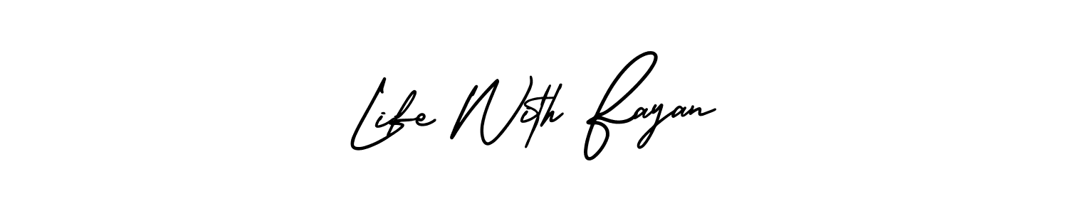 The best way (AmerikaSignatureDemo-Regular) to make a short signature is to pick only two or three words in your name. The name Life With Fayan include a total of six letters. For converting this name. Life With Fayan signature style 3 images and pictures png
