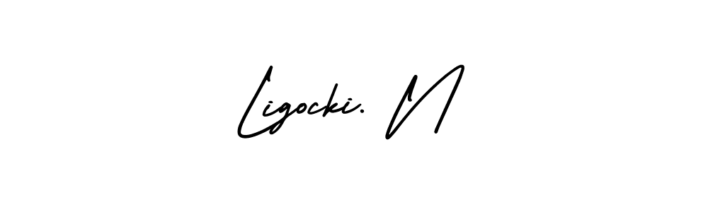 The best way (AmerikaSignatureDemo-Regular) to make a short signature is to pick only two or three words in your name. The name Ligocki. N include a total of six letters. For converting this name. Ligocki. N signature style 3 images and pictures png