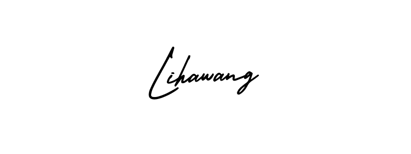 You should practise on your own different ways (AmerikaSignatureDemo-Regular) to write your name (Lihawang) in signature. don't let someone else do it for you. Lihawang signature style 3 images and pictures png