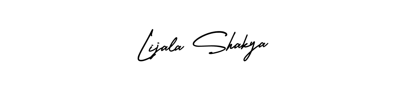 The best way (AmerikaSignatureDemo-Regular) to make a short signature is to pick only two or three words in your name. The name Lijala Shakya include a total of six letters. For converting this name. Lijala Shakya signature style 3 images and pictures png