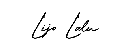 A modern signature idea for name Lijo Lalu using AmerikaSignatureDemo-Regular font. Clean strokes and elegant curves make it stand out instantly. Lijo Lalu signature style 3 images and pictures png