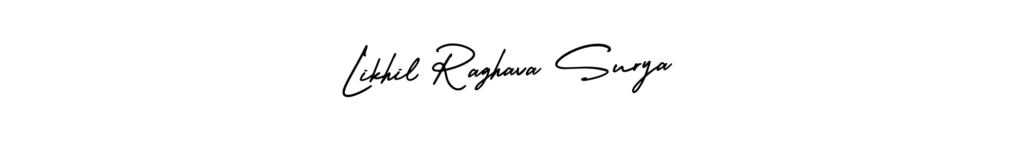 How to make Likhil Raghava Surya signature? AmerikaSignatureDemo-Regular is a professional autograph style. Create handwritten signature for Likhil Raghava Surya name. Likhil Raghava Surya signature style 3 images and pictures png