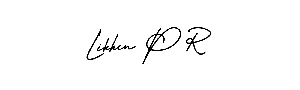 How to Draw Likhin P R signature style? AmerikaSignatureDemo-Regular is a latest design signature styles for name Likhin P R. Likhin P R signature style 3 images and pictures png