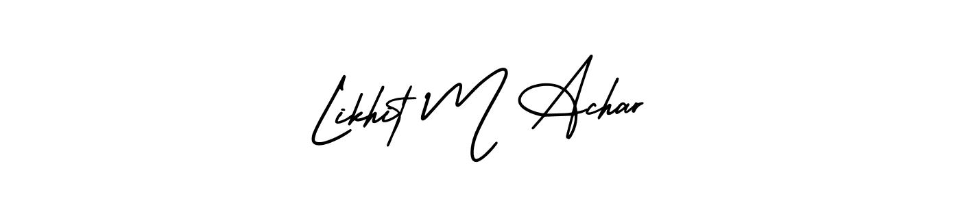 Make a short Likhit M Achar signature style. Manage your documents anywhere anytime using AmerikaSignatureDemo-Regular. Create and add eSignatures, submit forms, share and send files easily. Likhit M Achar signature style 3 images and pictures png
